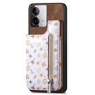 For vivo iQOO Z8 Retro Painted Zipper Wallet Back Phone Case(Brown) - 1