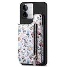 For vivo iQOO Z8 Retro Painted Zipper Wallet Back Phone Case(Black) - 1