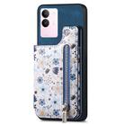 For vivo S17 / S17 Pro / V29 Retro Painted Zipper Wallet Back Phone Case(Blue) - 1