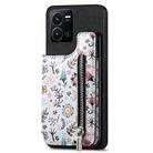 For vivo Y35 4G Retro Painted Zipper Wallet Back Phone Case(Black) - 1