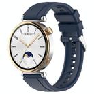 For Huawei Watch GT4 41mm Official Steps Style Silver Buckle Silicone Watch Band(Midnight) - 1