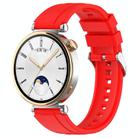 For Huawei Watch GT4 41mm Official Steps Style Silver Buckle Silicone Watch Band(Red) - 1