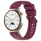 For Huawei Watch GT4 41mm Official Steps Style Silver Buckle Silicone Watch Band(Wine Red) - 1