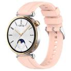 For Huawei Watch GT4 41mm Official Steps Style Silver Buckle Silicone Watch Band(Pink) - 1