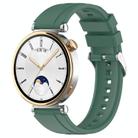 For Huawei Watch GT4 41mm Official Steps Style Silver Buckle Silicone Watch Band(Dark Green) - 1