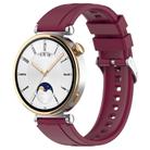 For Huawei Watch GT4 46mm Official Steps Style Silver Buckle Silicone Watch Band(Wine Red) - 1