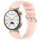 For Huawei Watch GT4 46mm Official Steps Style Silver Buckle Silicone Watch Band(Pink) - 1