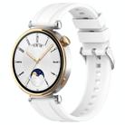 For Huawei Watch GT4 46mm Official Steps Style Silver Buckle Silicone Watch Band(White) - 1