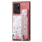 For Samsung Galaxy Note20 Retro Painted Zipper Wallet Back Phone Case(Pink) - 1