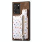 For Samsung Galaxy Note20 Retro Painted Zipper Wallet Back Phone Case(Brown) - 1