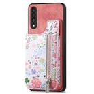 For Samsung Galaxy A70/A70s Retro Painted Zipper Wallet Back Phone Case(Pink) - 1