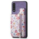 For Samsung Galaxy A70/A70s Retro Painted Zipper Wallet Back Phone Case(Purple) - 1