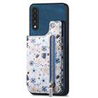 For Samsung Galaxy A70/A70s Retro Painted Zipper Wallet Back Phone Case(Blue) - 1