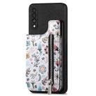 For Samsung Galaxy A70/A70s Retro Painted Zipper Wallet Back Phone Case(Black) - 1