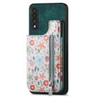 For Samsung Galaxy A70/A70s Retro Painted Zipper Wallet Back Phone Case(Green) - 1
