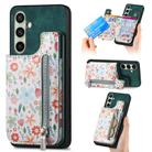For Samsung Galaxy A56 5G Retro Painted Zipper Wallet Back Phone Case(Green) - 1