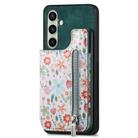 For Samsung Galaxy A56 5G Retro Painted Zipper Wallet Back Phone Case(Green) - 2