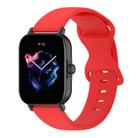 For Amazfit Active L Butterfly 8-shaped Buckle Silicone Watch Band(Red) - 1