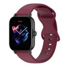For Amazfit Active L Butterfly 8-shaped Buckle Silicone Watch Band(Wine) - 1
