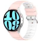 For Samsung Galaxy Watch 6 Classic Two Color Horizontal Silicone Watch Band(Pink White) - 1