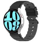 For Samsung Galaxy Watch 6 Two Color Horizontal Silicone Watch Band(Black Grey) - 1