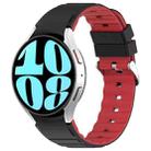For Samsung Galaxy Watch 6 Two Color Horizontal Silicone Watch Band(Black Red) - 1