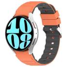 For Samsung Galaxy Watch 6 Two Color Horizontal Silicone Watch Band(Orange Grey) - 1