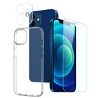 For iPhone 12 mini NORTHJO 3 in 1 TPU Phone Case with Screen Film and Lens Film(Clear) - 1