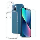 For iPhone 13 NORTHJO 3 in 1 TPU Phone Case with Screen Film and Lens Film(Clear) - 1
