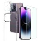 For iPhone 14 Pro Max NORTHJO 3 in 1 TPU Phone Case with Screen Film and Lens Film(Clear) - 1