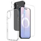 For iPhone 16 NORTHJO 3 in 1 TPU Phone Case with Screen Film and Lens Film(Clear) - 1