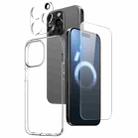 For iPhone 16 Pro NORTHJO 3 in 1 TPU Phone Case with Screen Film and Lens Film(Clear) - 1