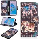 3D Colored Drawing Pattern Horizontal Flip Leather Case for  Huawei Honor 7A&Y6, with Holder & Card Slots & Wallet(Two Elephants) - 1