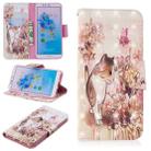 3D Colored Drawing Pattern Horizontal Flip Leather Case for  Huawei Honor 7A&Y6, with Holder & Card Slots & Wallet(Cat) - 1