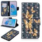 3D Colored Drawing Pattern Horizontal Flip Leather Case for  Huawei Honor 7A&Y6, with Holder & Card Slots & Wallet(Black Background Butterfly) - 1