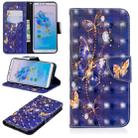 3D Colored Drawing Pattern Horizontal Flip Leather Case for  Huawei Honor 7A&Y6, with Holder & Card Slots & Wallet(Purple Butterfly) - 1