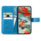 For Google Pixel 9 Pro XL Four-leaf Clasp Embossed Leather Phone Case(Blue) - 3