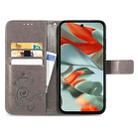 For Google Pixel 9 Pro XL Four-leaf Clasp Embossed Leather Phone Case(Grey) - 3