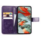 For Google Pixel 9 Pro XL Four-leaf Clasp Embossed Leather Phone Case(Purple) - 3