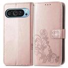 For Google Pixel 9 Four-leaf Clasp Embossed Leather Phone Case(Rose Gold) - 2