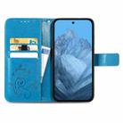 For Google Pixel 9 Four-leaf Clasp Embossed Leather Phone Case(Blue) - 3