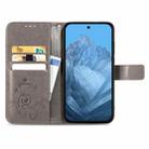 For Google Pixel 9 Four-leaf Clasp Embossed Leather Phone Case(Grey) - 3