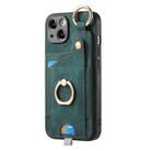 For iPhone 7 / 8 / SE 2022 Retro Skin-feel Ring Card Bag Phone Case with Hang Loop(Green) - 1