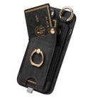 For iPhone 11 Retro Skin-feel Ring Card Bag Phone Case with Hang Loop(Black) - 2