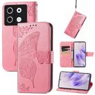 For Infinix Zero 30 4G Butterfly Love Flower Embossed Leather Phone Case(Pink) - 1