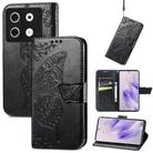 For Infinix Zero 30 4G Butterfly Love Flower Embossed Leather Phone Case(Black) - 1