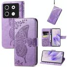 For Infinix Zero 30 4G Butterfly Love Flower Embossed Leather Phone Case(Purple) - 1