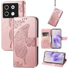 For Infinix Zero 30 4G Butterfly Love Flower Embossed Leather Phone Case(Rose Gold) - 1