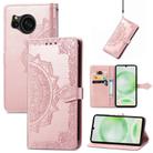 For Sharp Sense 8 Mandala Flower Embossed Leather Phone Case(Rose Gold) - 1