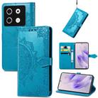 For Infinix Zero 30 4G Mandala Flower Embossed Leather Phone Case(Blue) - 1
